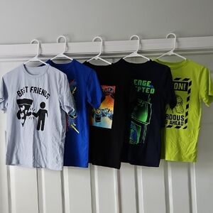 Lot of 5 Childrens Place Boys Graphic Tees -large 10/12
